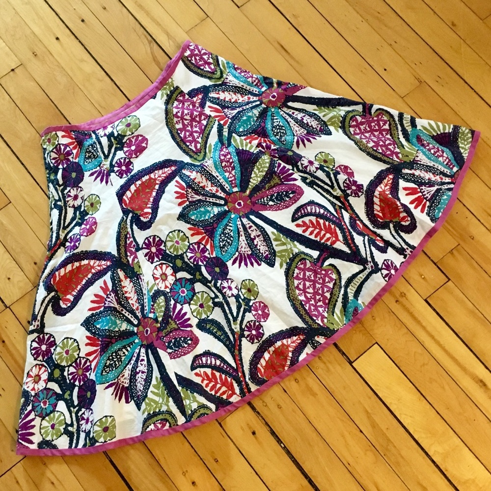 Boden Boho Floral Twirl Skirt, size 8